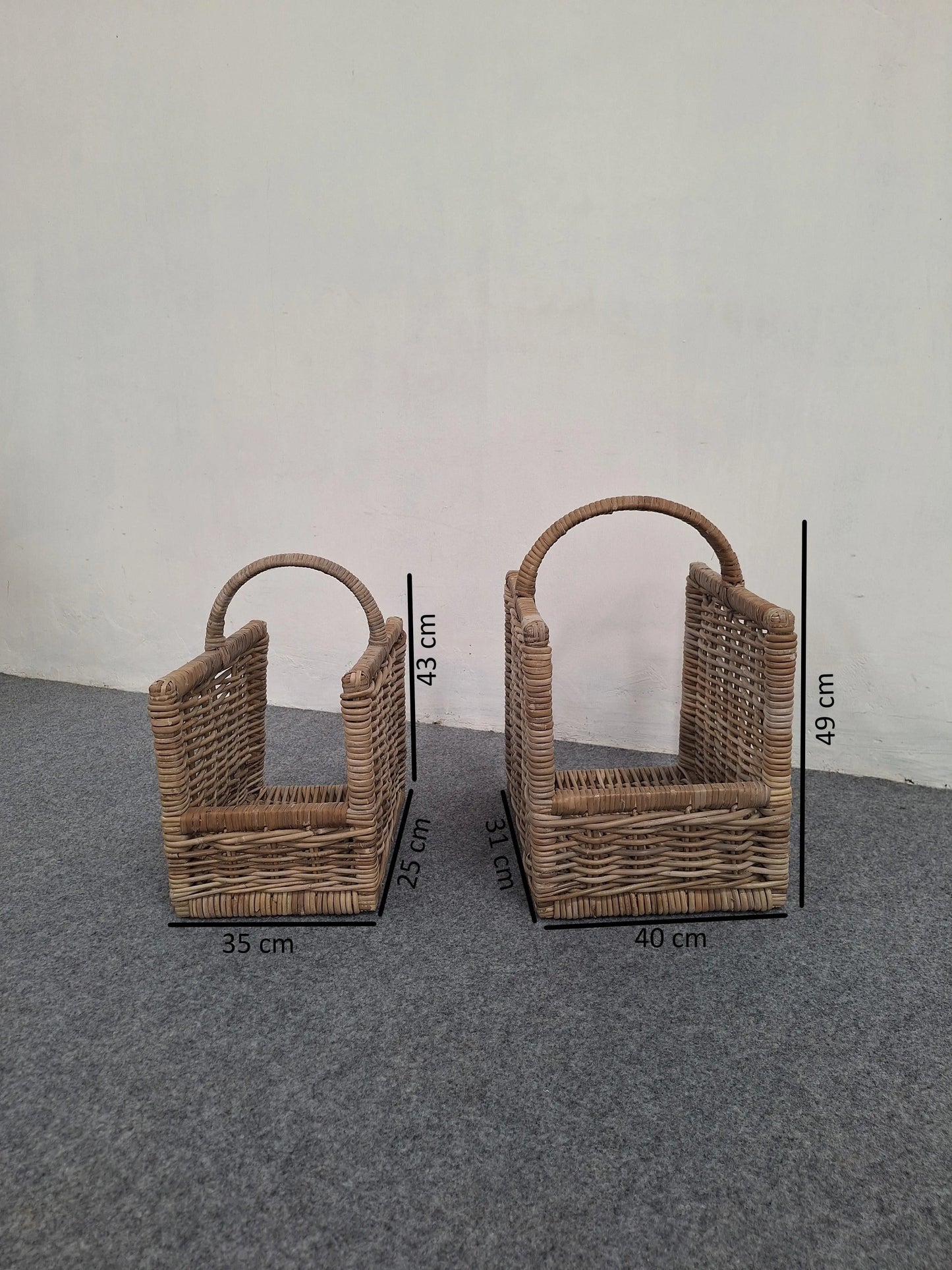 HEAVY FIREWOOD BASKET TWIN SET - S/M H and J Garuda furniture
