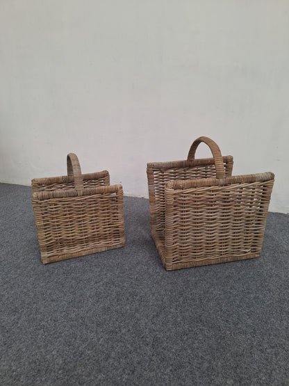 HEAVY FIREWOOD BASKET TWIN SET  - S/M