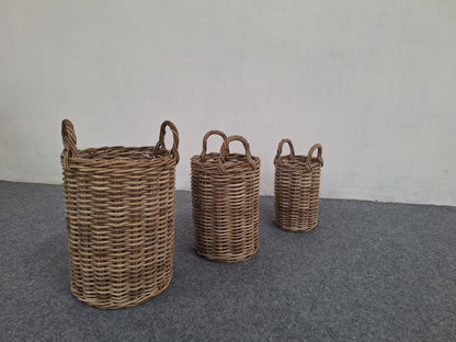 NIEDA WICKER BASKET 3 piece set