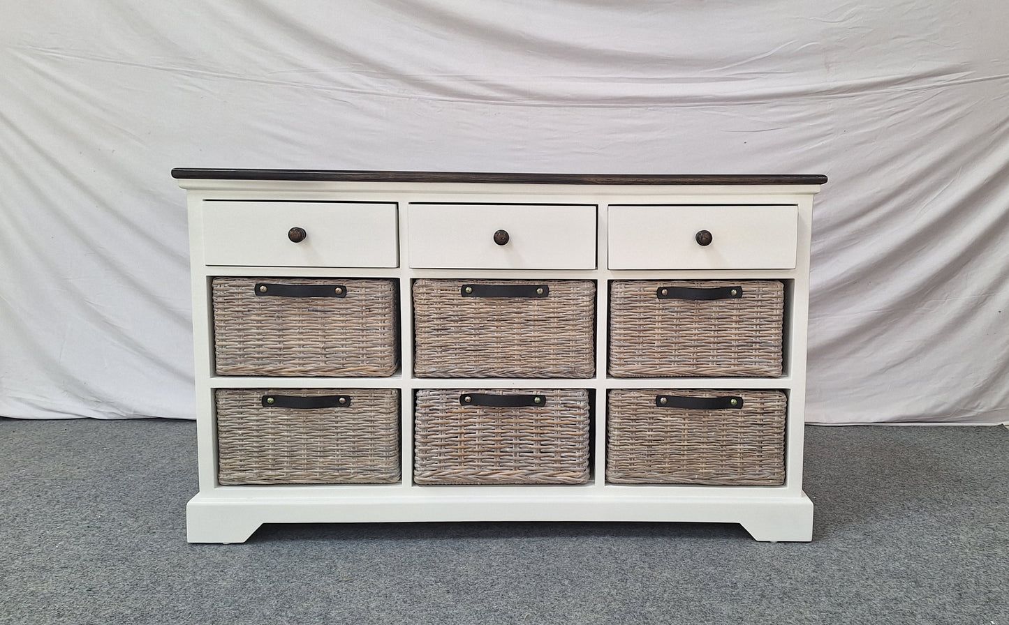 MERISSA CABINET - 3 DRAWERS			 AND 6 BASKETS