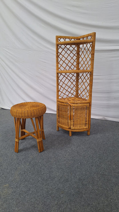 VIVAS CORNER CABINET 3 TIER AND VIVAS STOOL COMBO